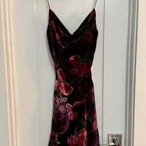 Sexy Vintage Betsey Johnson Slip Dress with Floral Applique